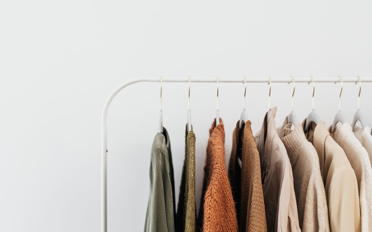 Clothes on hangers